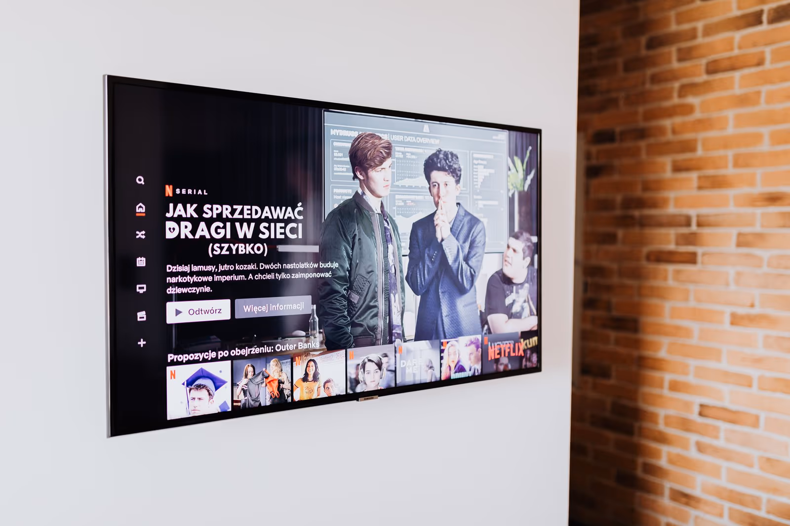 Streaming on a television in a living room