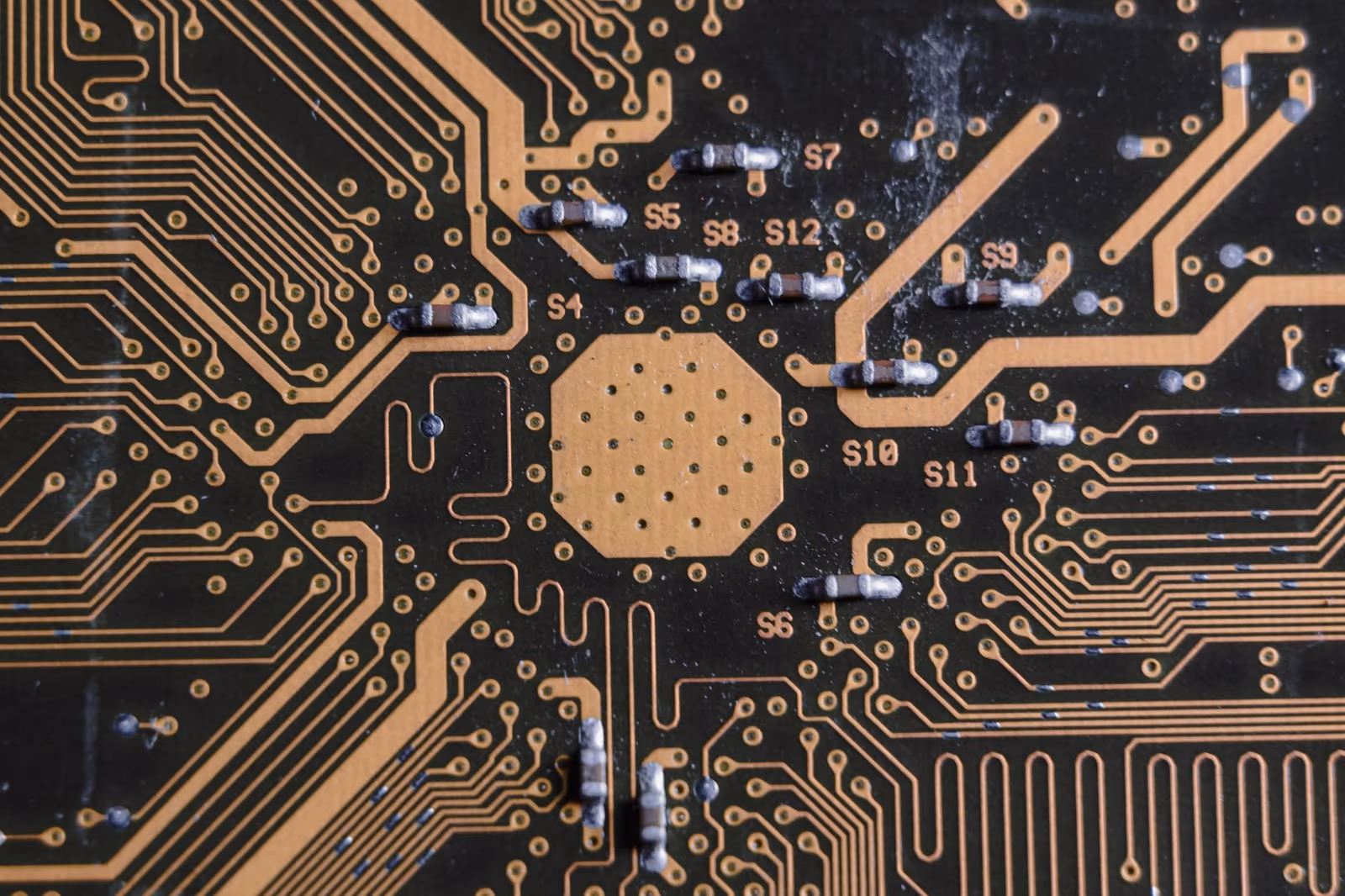 Microchips on a circuit board