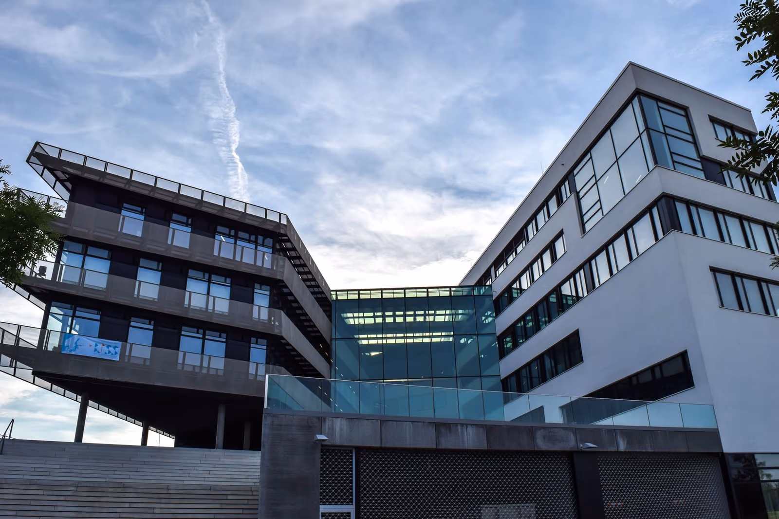 An office tower against open sky