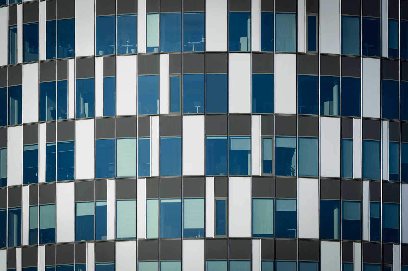 A close view of a building facade