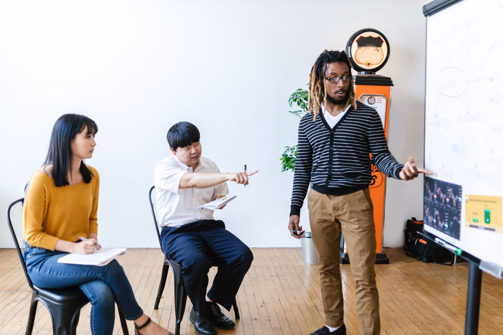 Adults in a corporate training session