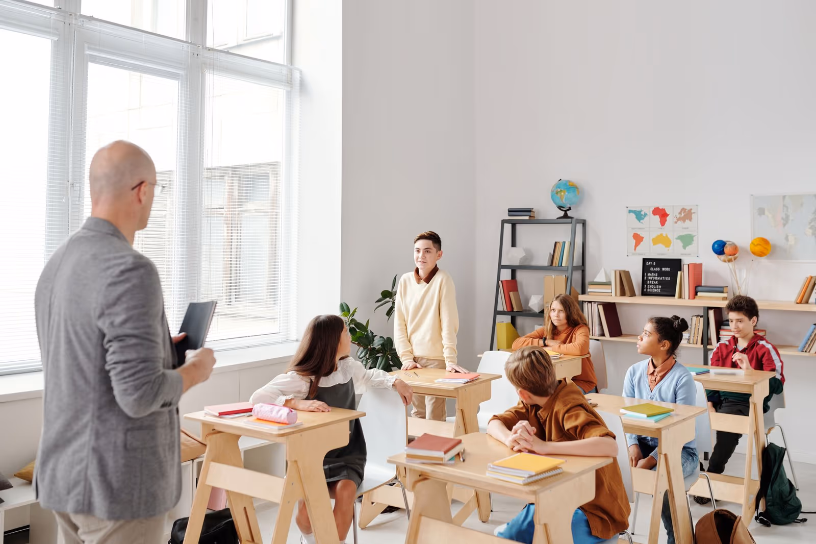 A class in session with a teacher