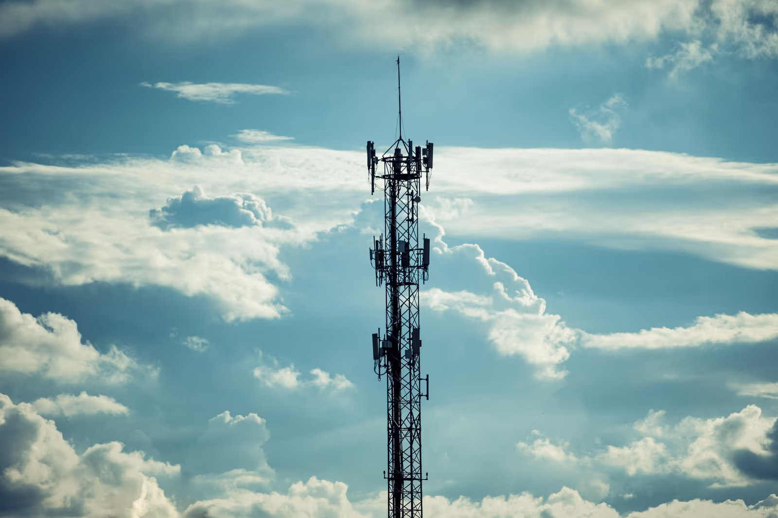 A communications mast against the sky