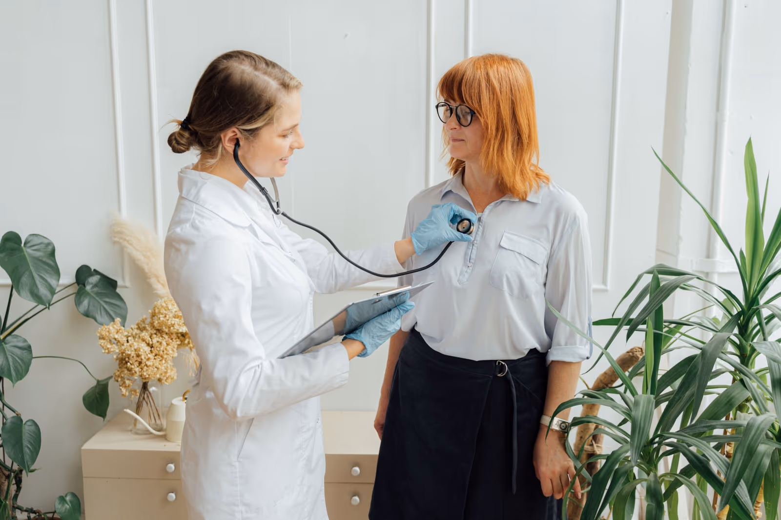 A clinician in consultation