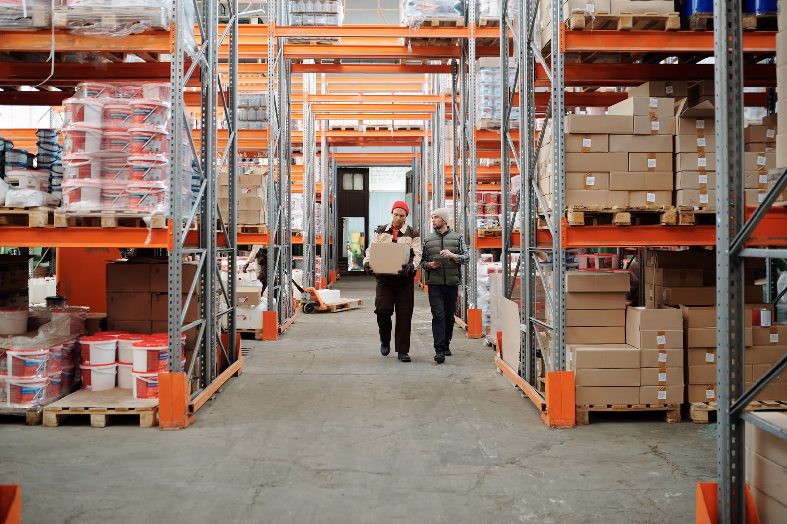 A fulfillment warehouse floor