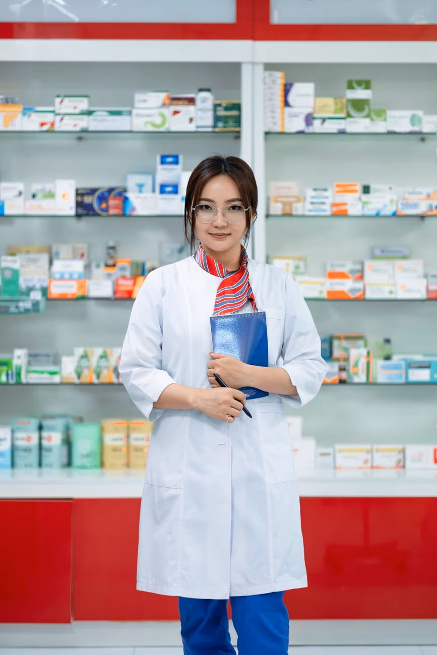 A pharmacist on the dispensary floor