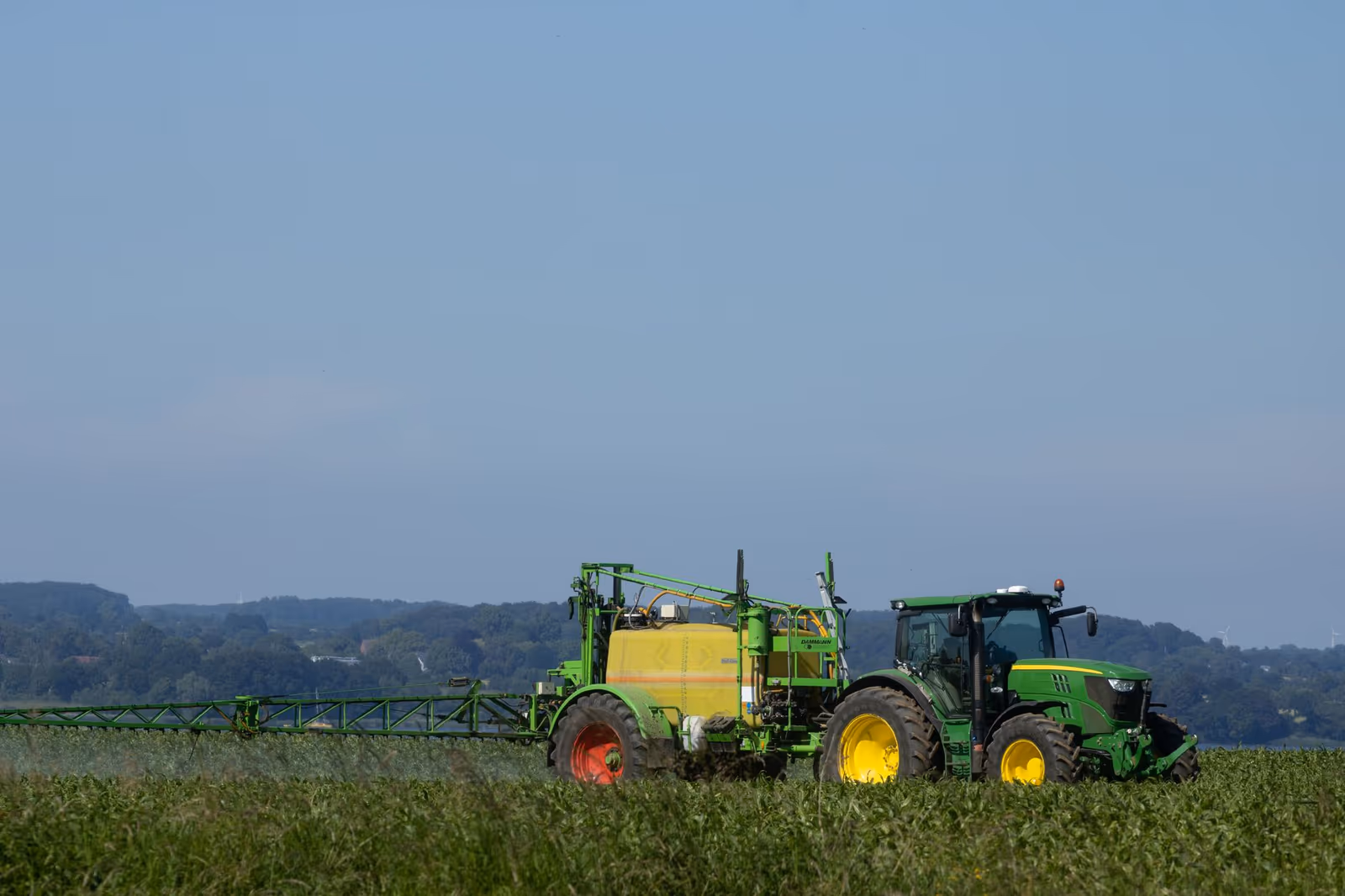 A tractor working an open field