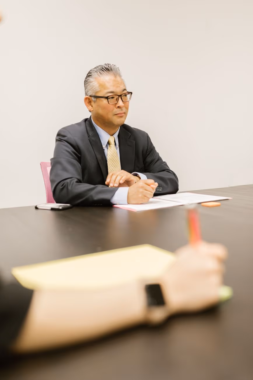 A board meeting in session