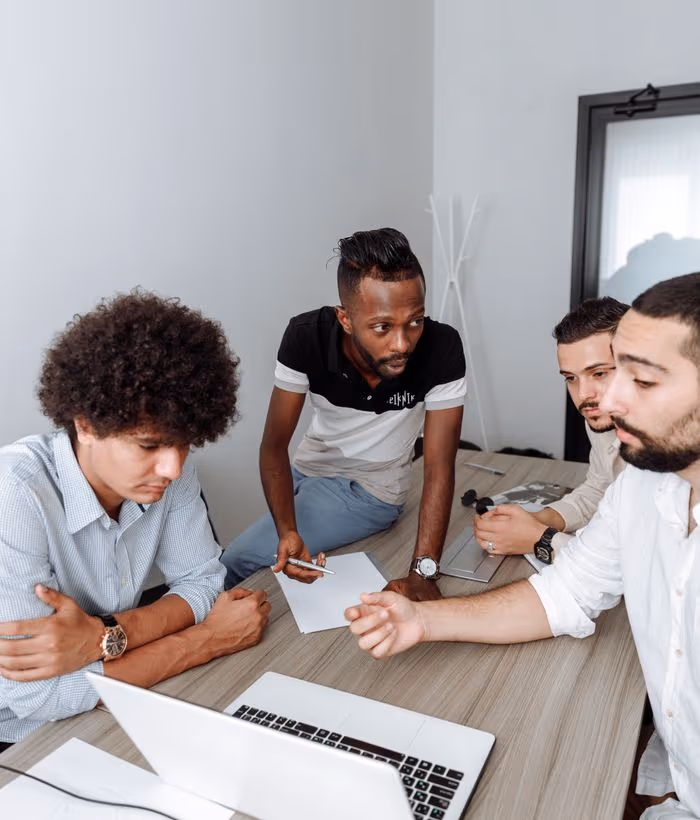 A design team reviewing concepts