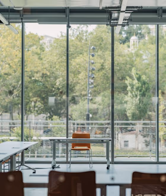 A professional office corridor